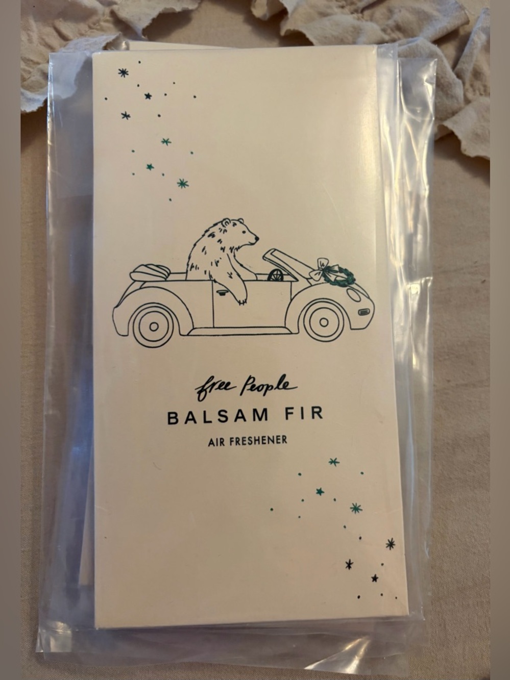 Free People NWT Air Freshener Scent Card - Balsam Fir 3-pack